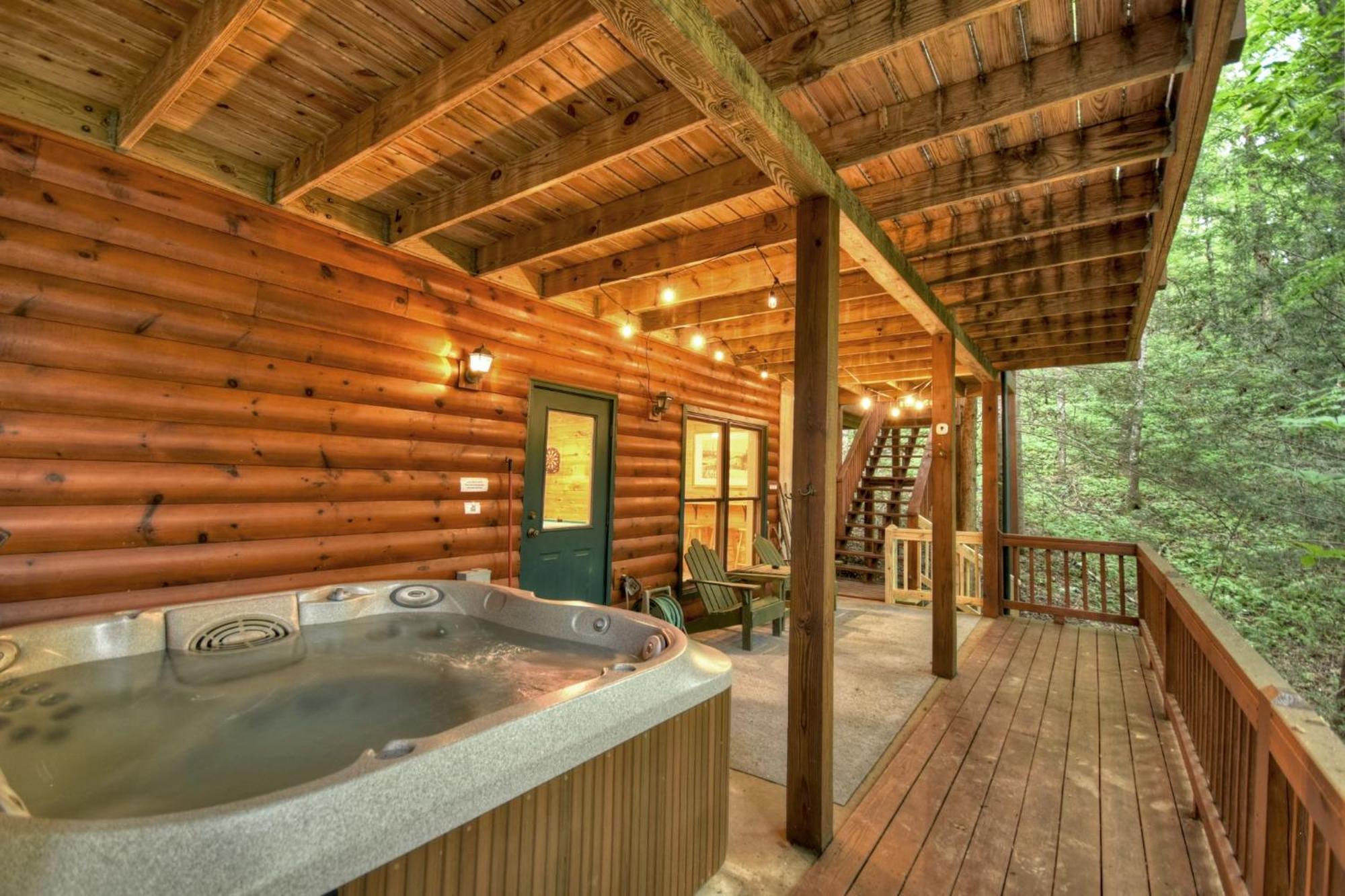 K6 Lodge Gather Around The Firepit Soak In The Hot Tub And Splash In The Creek Blue Ridge Bagian luar foto