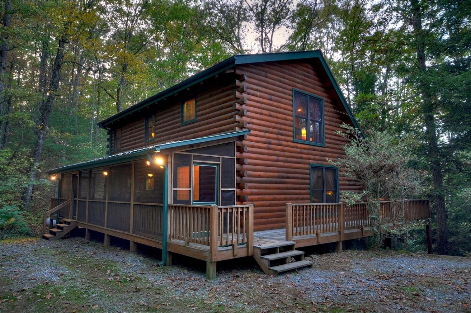 K6 Lodge Gather Around The Firepit Soak In The Hot Tub And Splash In The Creek Blue Ridge Bagian luar foto